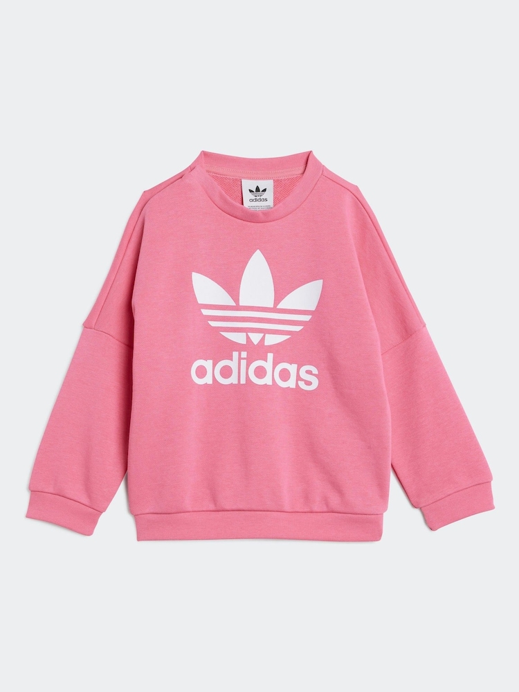adidas Originals Pink Loose Sweatshirt and Flared Leggings Set - Image 2 of 7