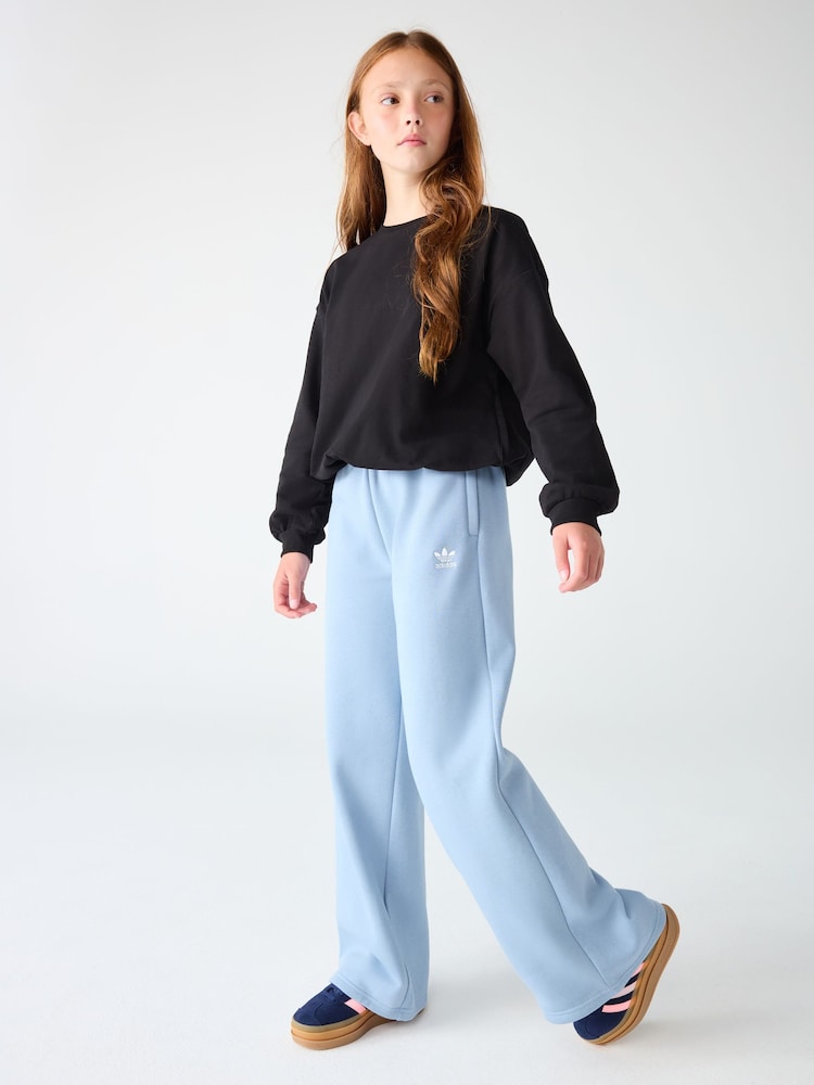 adidas Originals Blue Wide Leg Kids Joggers - Image 2 of 6