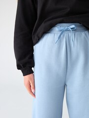 adidas Originals Blue Wide Leg Kids Joggers - Image 5 of 6