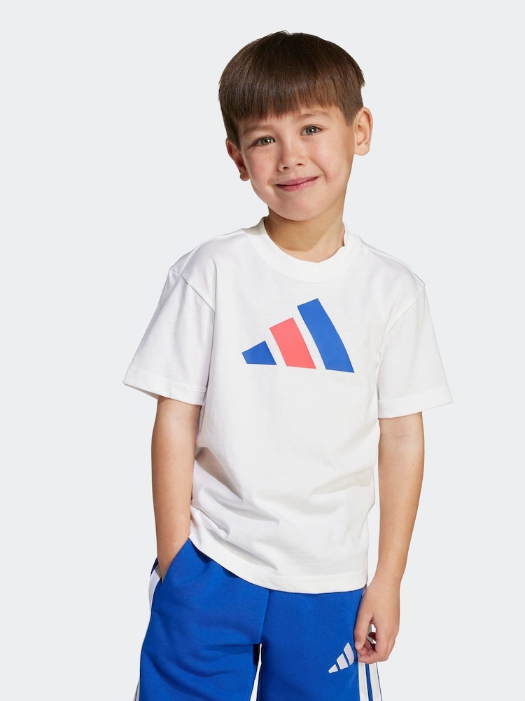 adidas White Essentials Little Kids T-Shirt - Image 1 of 5 adidas White Essentials Little Kids T-Shirt - Image 1 of 5