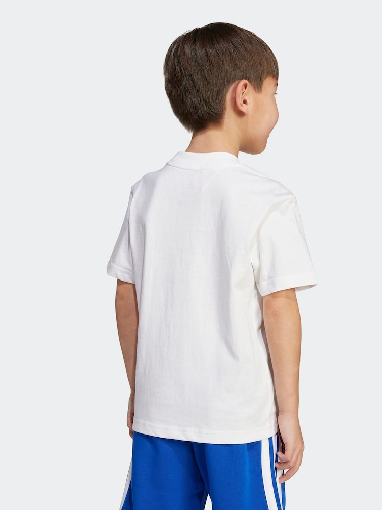adidas White Essentials Little Kids T-Shirt - Image 2 of 5 adidas White Essentials Little Kids T-Shirt - Image 2 of 5