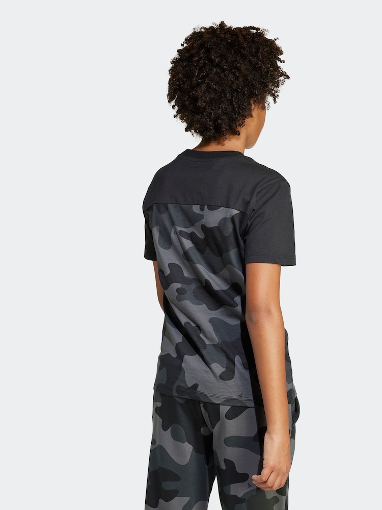 adidas Black Essentials Camo Cotton T-Shirt Kids - Image 2 of 5