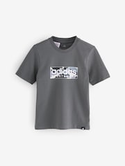adidas Grey Camo Linear Graphic T-Shirt Kids - Image 1 of 1