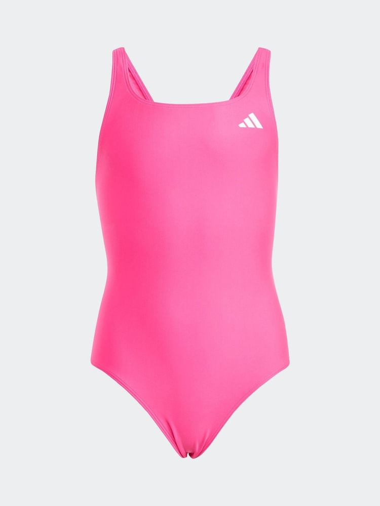 adidas Pink V-back Swimsuit Kids - Image 1 of 5