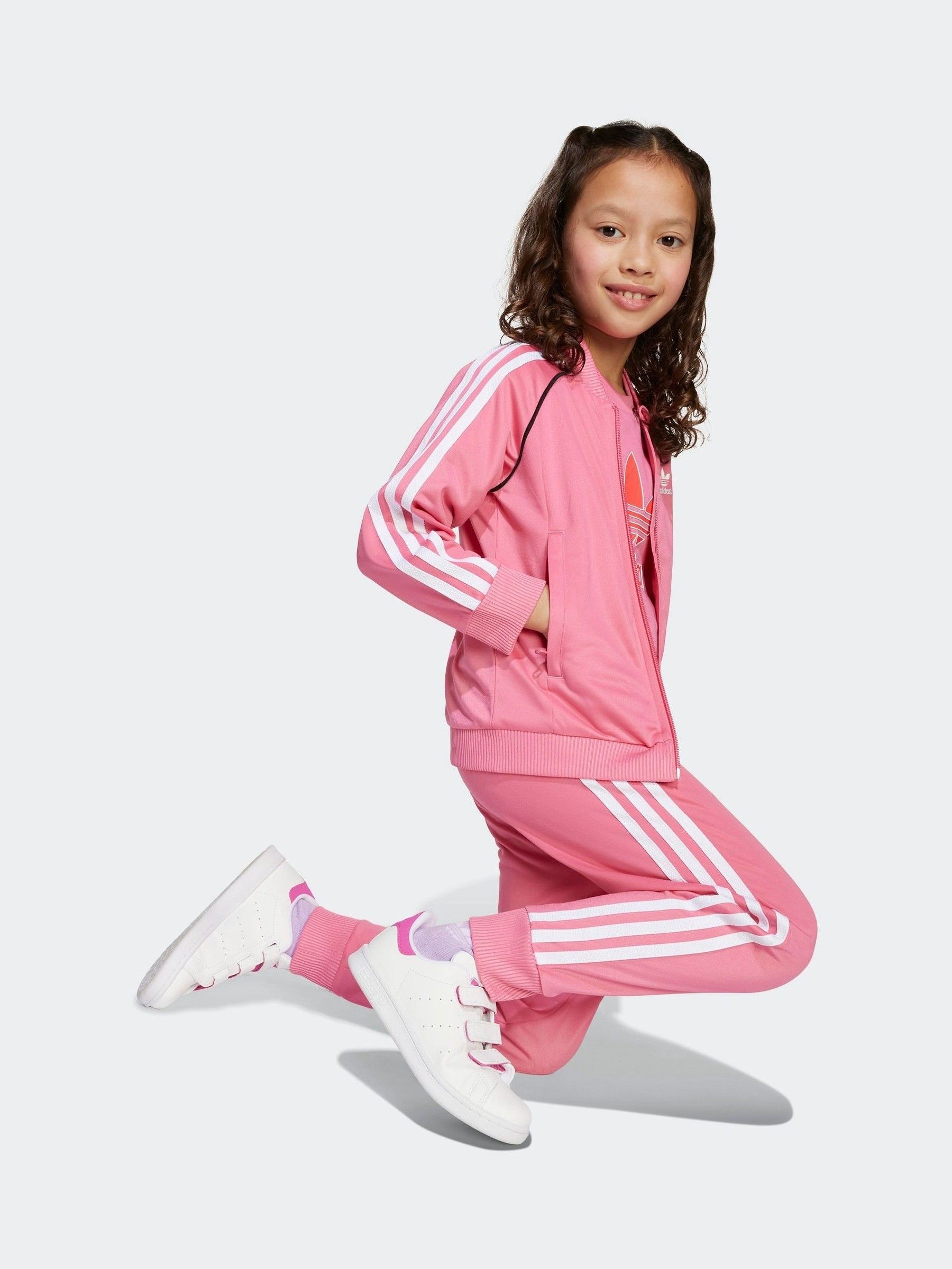 Buy adidas Originals Pink Adicolor SST Little Kids Tracksuit from