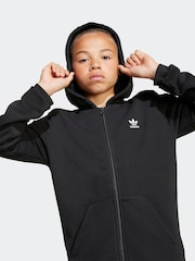 adidas Originals Black Full-Zip Hoodie Kids - Image 4 of 6