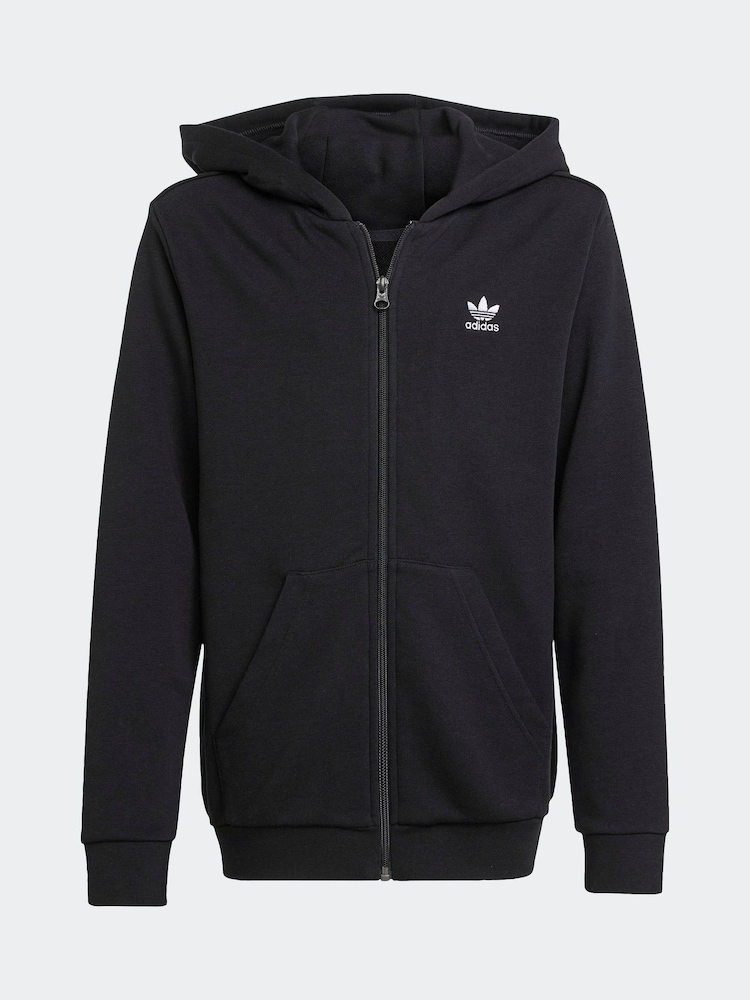 adidas Originals Black Full-Zip Hoodie Kids - Image 6 of 6