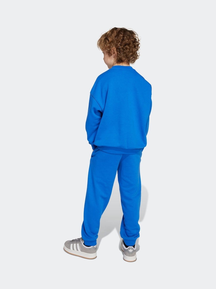 adidas Originals Blue Little Kids Sweatshirt and Joggers Set - Image 2 of 8 adidas Originals Blue Little Kids Sweatshirt and Joggers Set - Image 2 of 8