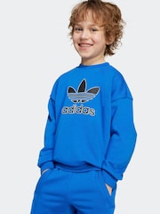 adidas Originals Blue Little Kids Sweatshirt and Joggers Set - Image 4 of 8