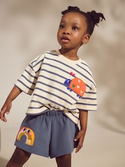 Navy Stripe Ladybird Top & Shorts Set (3mths-7yrs) - Image 1 of 9