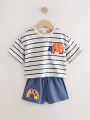 Navy Stripe Ladybird Top & Shorts Set (3mths-7yrs) - Image 5 of 9
