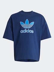 adidas Originals Blue Trefoil T-Shirt Little Kids - Image 6 of 6