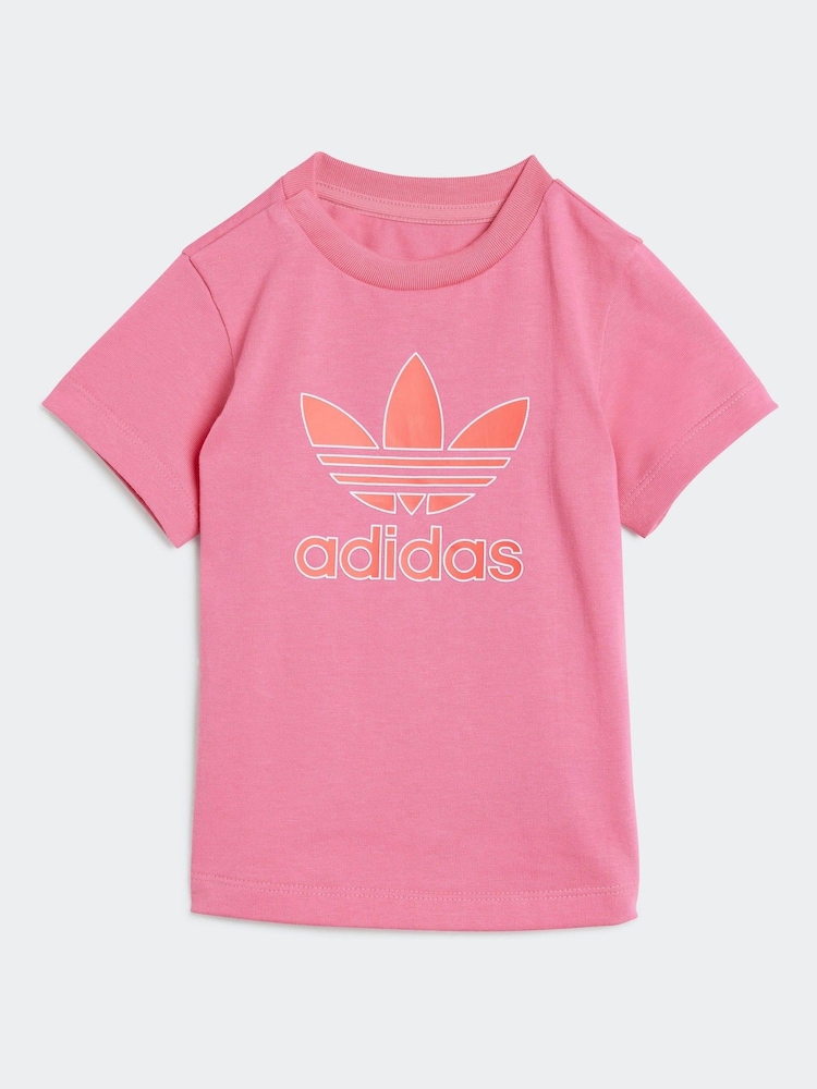 adidas Originals Pink Trefoil T-Shirt Infant Kids - Image 1 of 5