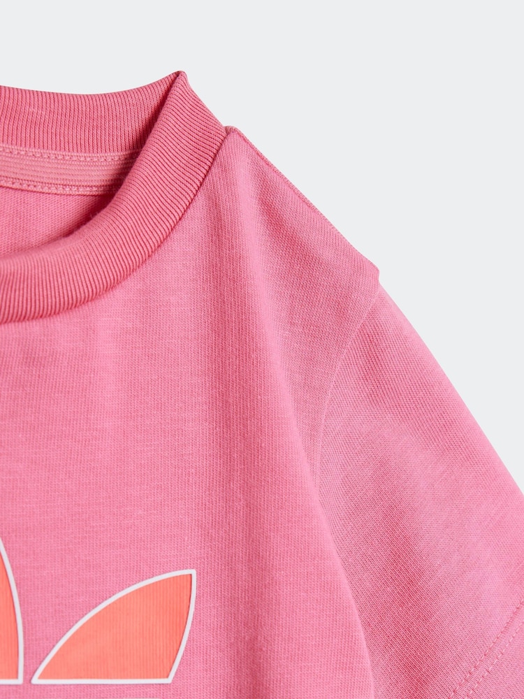 adidas Originals Pink Trefoil T-Shirt Infant Kids - Image 5 of 5