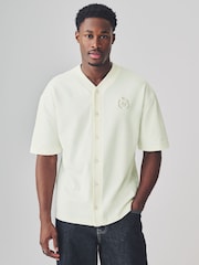 Ecru EDIT Baseball Style Button Through T-Shirt - Image 1 of 9