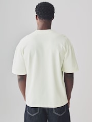 Ecru EDIT Baseball Style Button Through T-Shirt - Image 3 of 9