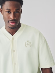 Ecru EDIT Baseball Style Button Through T-Shirt - Image 6 of 9