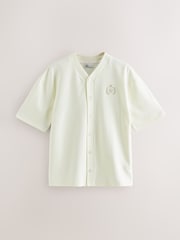 Ecru EDIT Baseball Style Button Through T-Shirt - Image 7 of 9