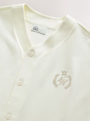 Ecru EDIT Baseball Style Button Through T-Shirt - Image 8 of 9