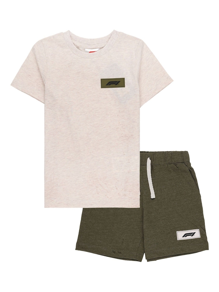 Fanatics Boys Cream F1 Formula 1 100% Cotton Shorts Set - Image 1 of 3