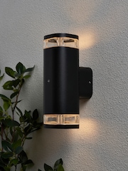 BHS Black Eos 2lt Up and Down Outdoor Wall Light with Photocell IP54 - Image 1 of 7