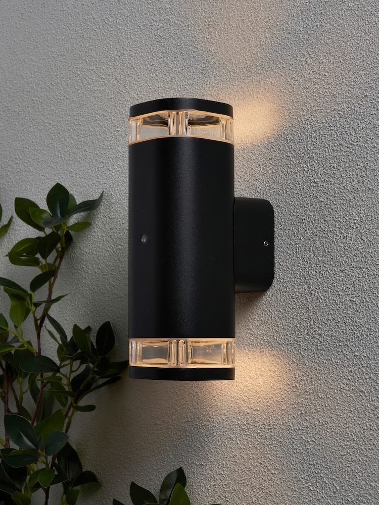 BHS Black Eos 2lt Up and Down Outdoor Wall Light with Photocell IP54 - Image 1 of 7