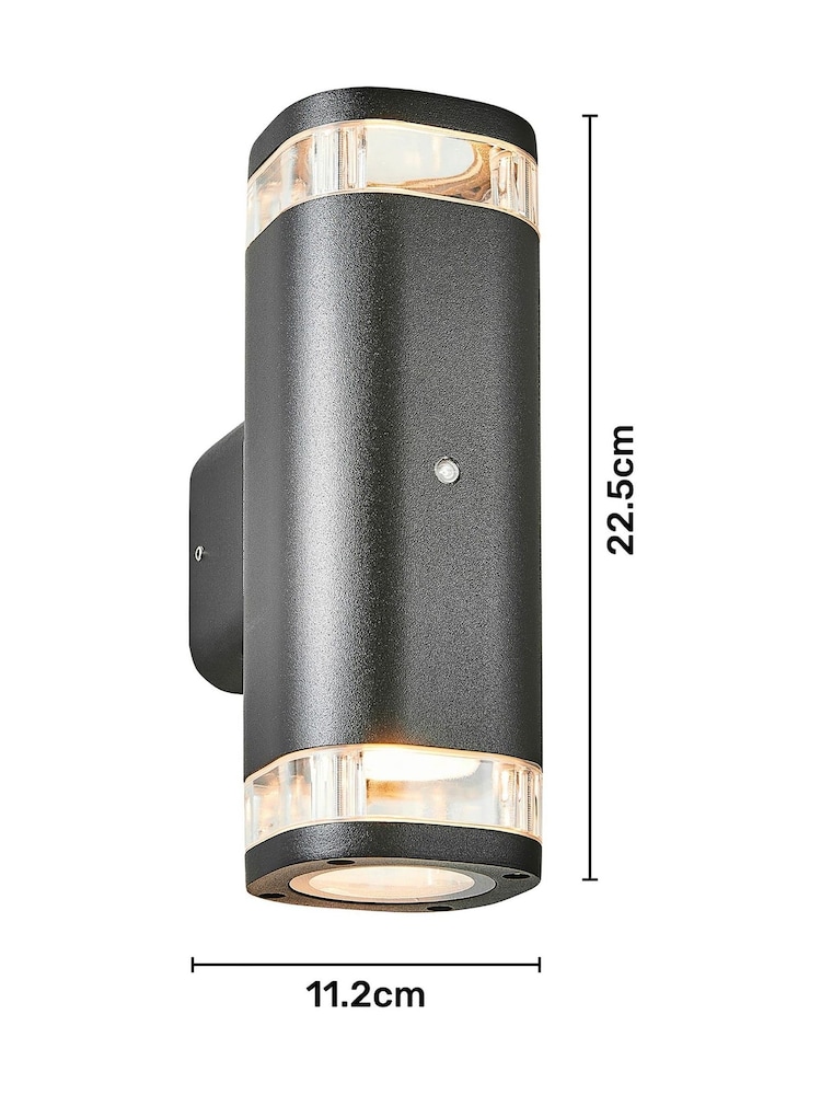 BHS Black Eos 2lt Up and Down Outdoor Wall Light with Photocell IP54 - Image 7 of 7