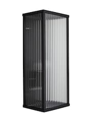 BHS Black Memphis E27 Box Outdoor Frame Lantern with Ribbed Glass - Image 4 of 6