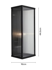 BHS Black Memphis E27 Box Outdoor Frame Lantern with Ribbed Glass - Image 6 of 6