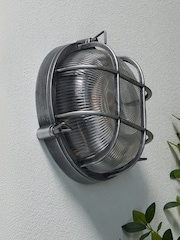 BHS Silver Gali Caged Round Wall Outdoor Bulkhead Light IP44 - Image 2 of 7