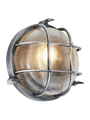 BHS Silver Gali Caged Round Wall Outdoor Bulkhead Light IP44 - Image 5 of 7