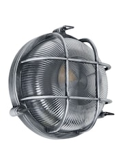 BHS Silver Gali Caged Round Wall Outdoor Bulkhead Light IP44 - Image 6 of 7