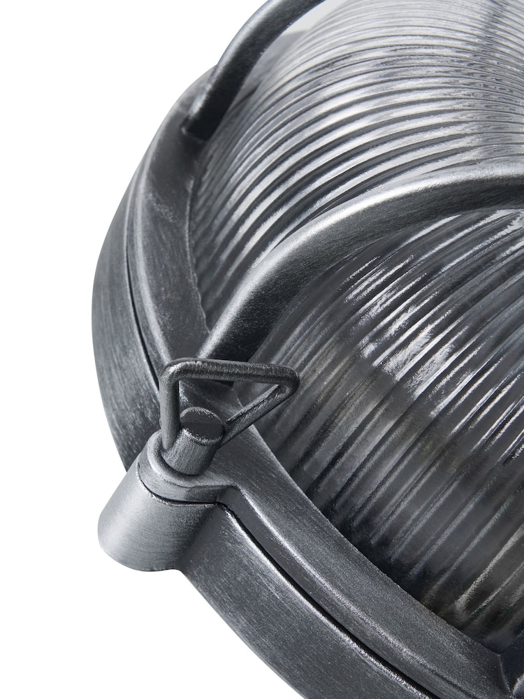BHS Silver Gali Caged Round Wall Outdoor Bulkhead Light IP44 - Image 7 of 7