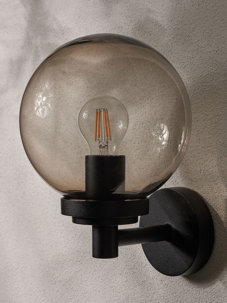 BHS Black Gaki Globe Outdoor Wall Light - Image 2 of 7