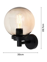 BHS Black Gaki Globe Outdoor Wall Light - Image 4 of 7