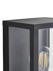 BHS Matt Black Chinon 1lt Glass Panel Outdoor Box Lantern - Image 5 of 6