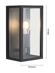 BHS Matt Black Chinon 1lt Glass Panel Outdoor Box Lantern - Image 6 of 6