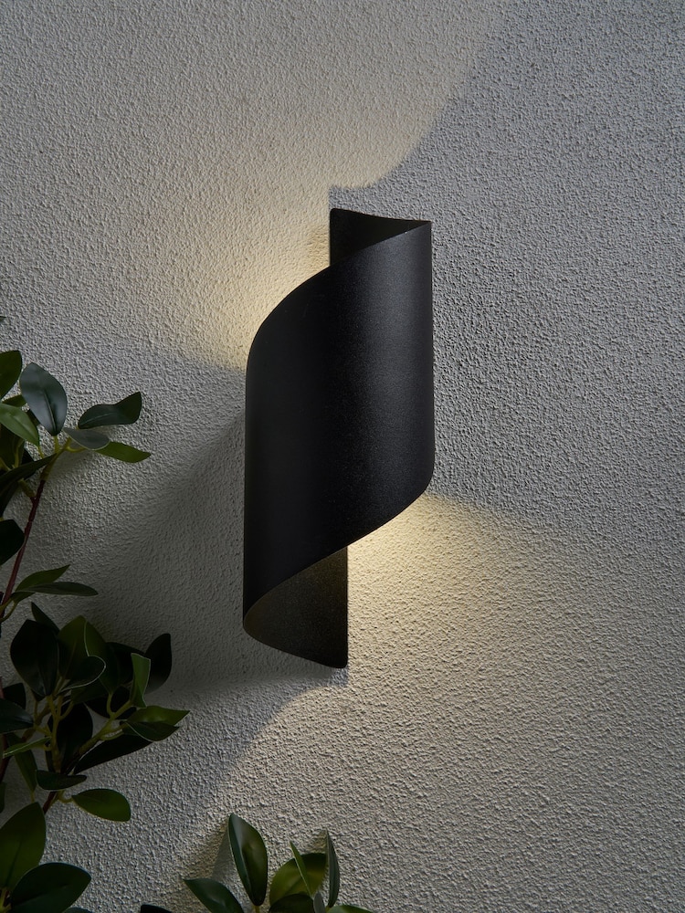 BHS Black Bude 10w LED Coil Outdoor Wall Light - Image 1 of 7