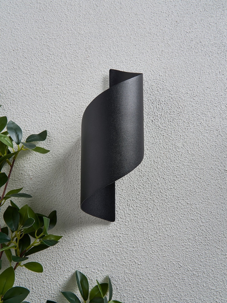 BHS Black Bude 10w LED Coil Outdoor Wall Light - Image 2 of 7
