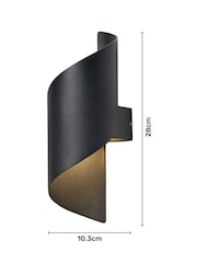 BHS Black Bude 10w LED Coil Outdoor Wall Light - Image 4 of 7