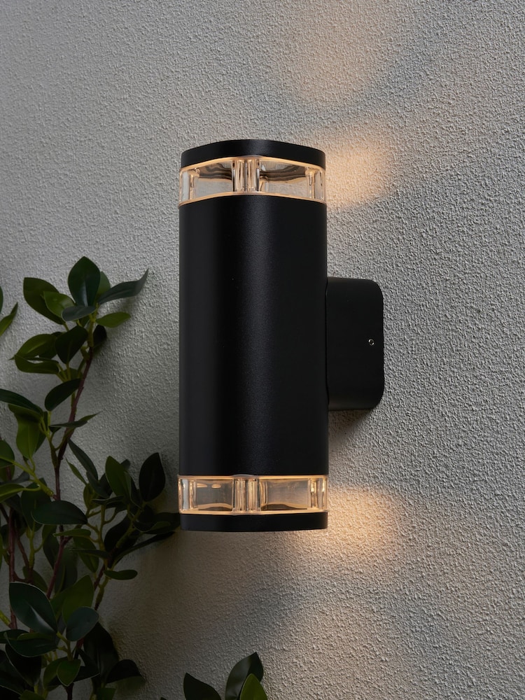 BHS Black Eos 2lt Up and Down Outdoor Wall Light GU10 IP54 - Image 1 of 6