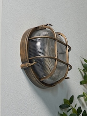 BHS Gold Gali Caged Round Bulkhead Wall Outdoor Light IP44 - Image 2 of 7