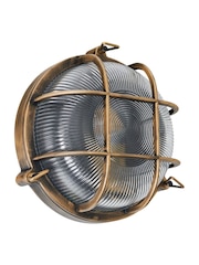 BHS Gold Gali Caged Round Bulkhead Wall Outdoor Light IP44 - Image 6 of 7