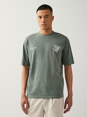 Green Basketball Graphic 100% Cotton T-Shirt - Image 1 of 7