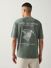 Green Basketball Graphic 100% Cotton T-Shirt - Image 3 of 7