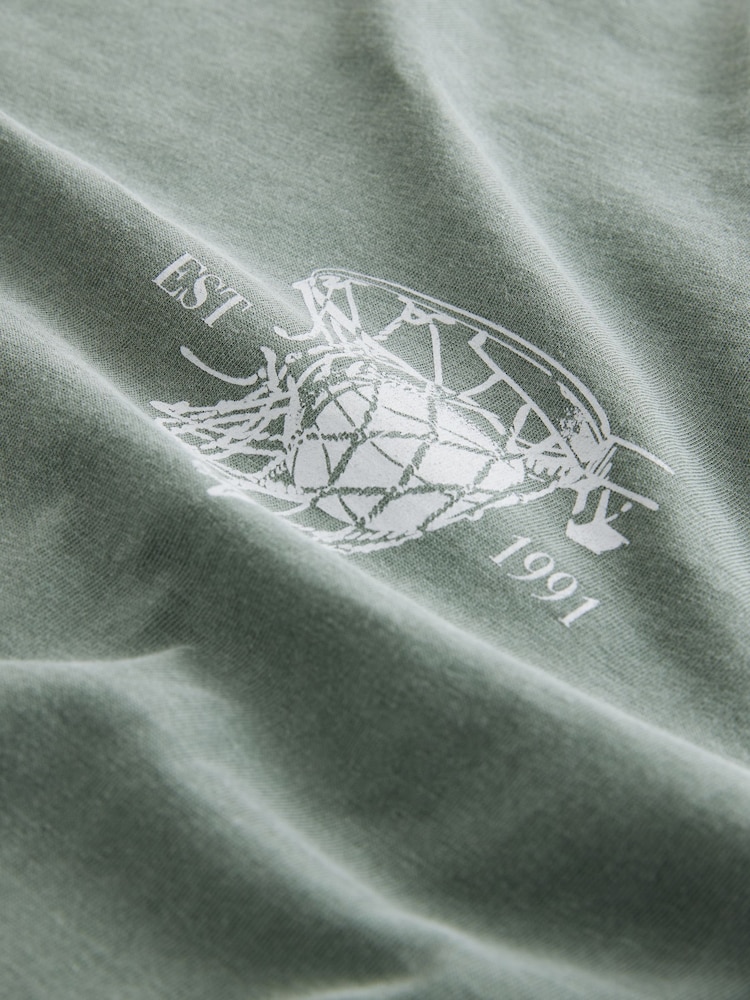 Green Basketball Graphic 100% Cotton T-Shirt - Image 7 of 7