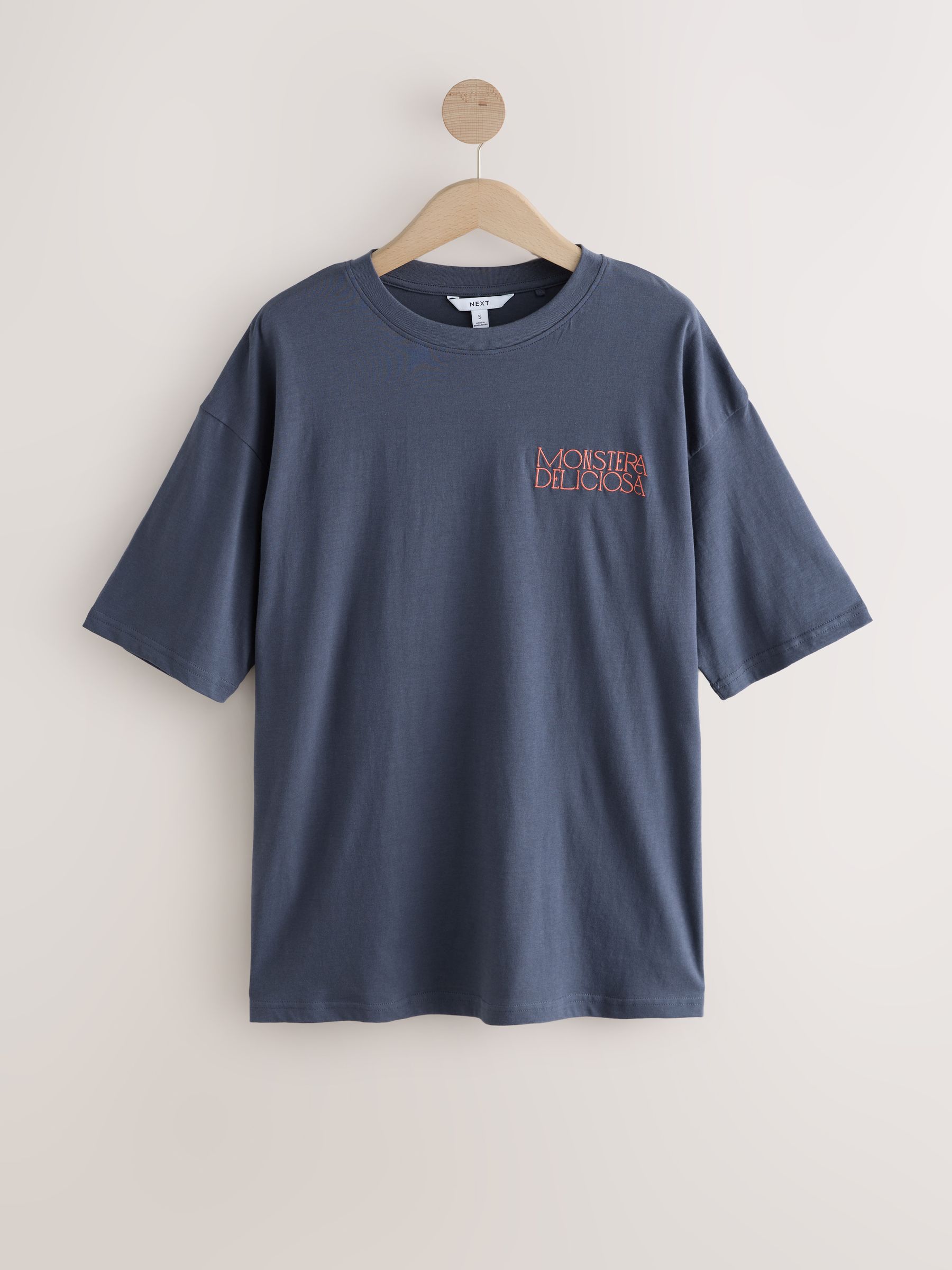 Buy Navy Oversize Short Sleeve Back Graphic Print with Front