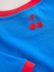 Cobalt Blue Short Sleeve Crewneck Graphic Print Contrast Ringer T-Shirt - Image 2 of 3