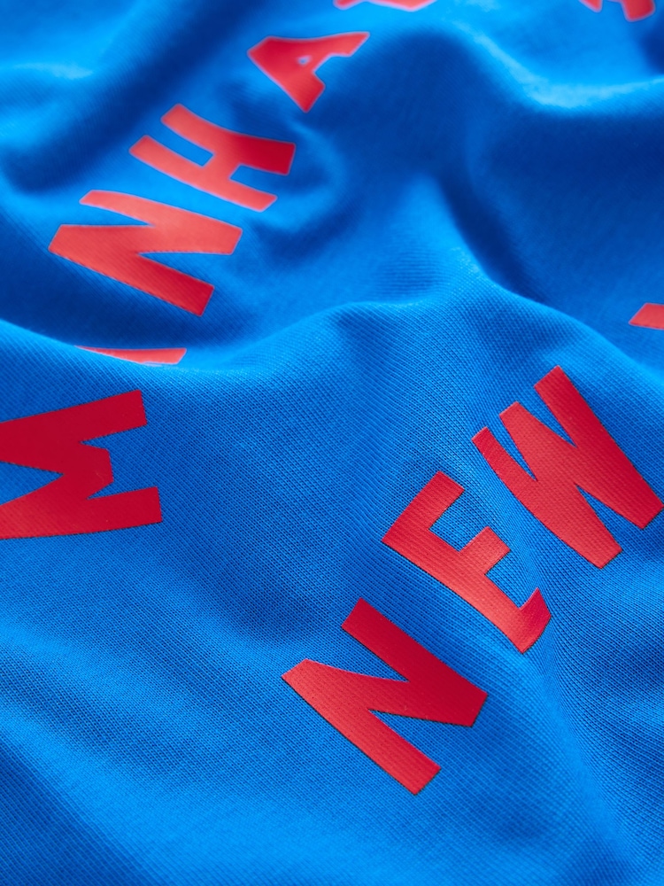 Azul cobalto - Short Sleeve Crewneck Graphic Print Contrast Ringer T-Shirt - Imagen 7 de 7