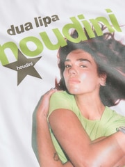 White Oversize Official License Dua Lipa Graphic Print T-Shirt - Image 8 of 8